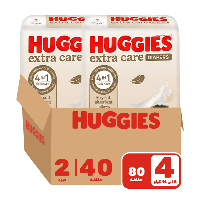 Huggies Number 4- Diapers Pack, 8-14Kg - 80 Diapers