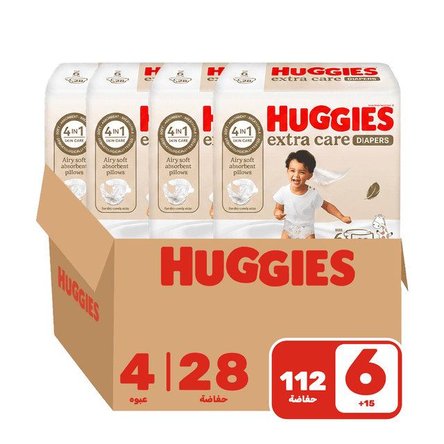 Huggies Number 6- Diapers Pack, 15+Kg - 112 Diapers