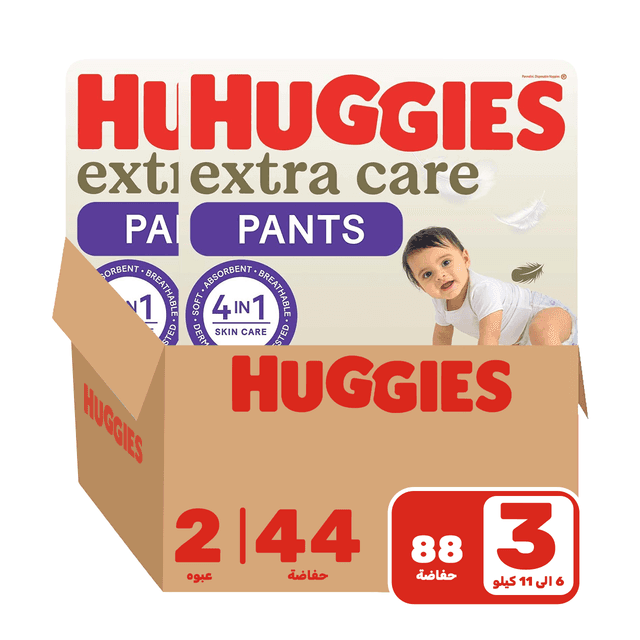 Huggies - Pants Extra Care Diaper Pack - Number 3 - Size 6-11kg - 88 Diapers