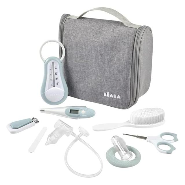 Beaba - Hanging Toiletry Pouch With 9 Accessories - Green Blue