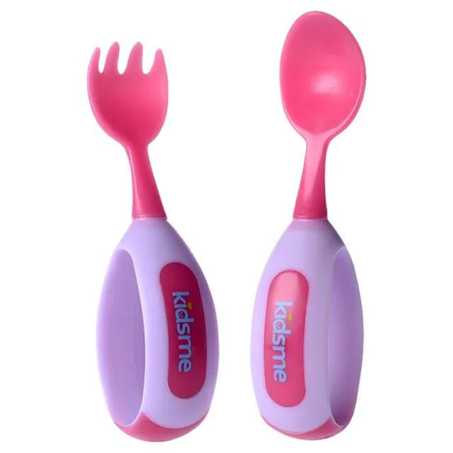 Kidsme - Toddler Fork And Spoon Set +9 months 2 pcs - Lavender