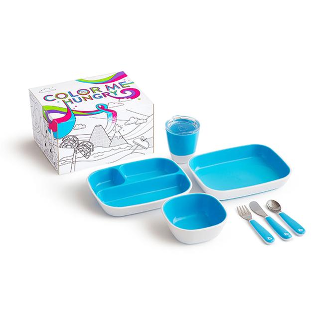 Munchkin - Color Me Hungry Splash™ Dining Set 7 pcs - Blue