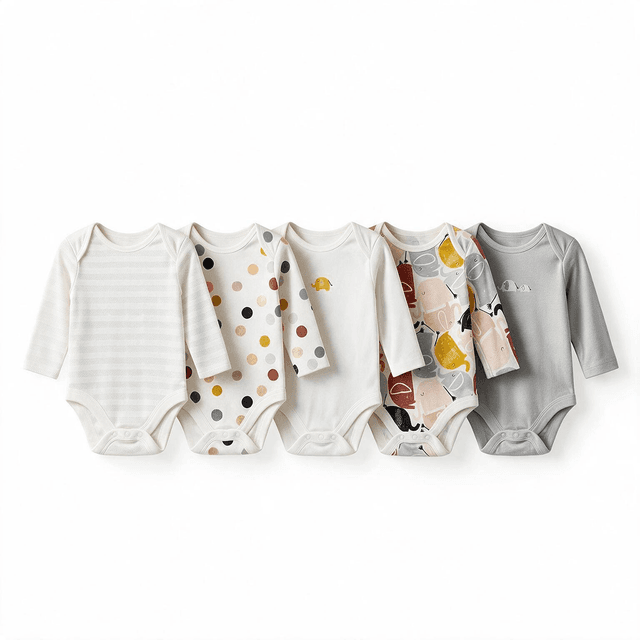 Mothercare - 5 Long Sleeve Bodysuits - Elephant - 12-18m