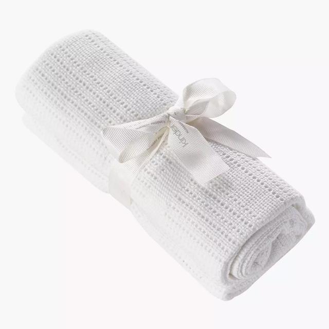 Mothercare - Essentials Cot Bed Cellular Blanket - White