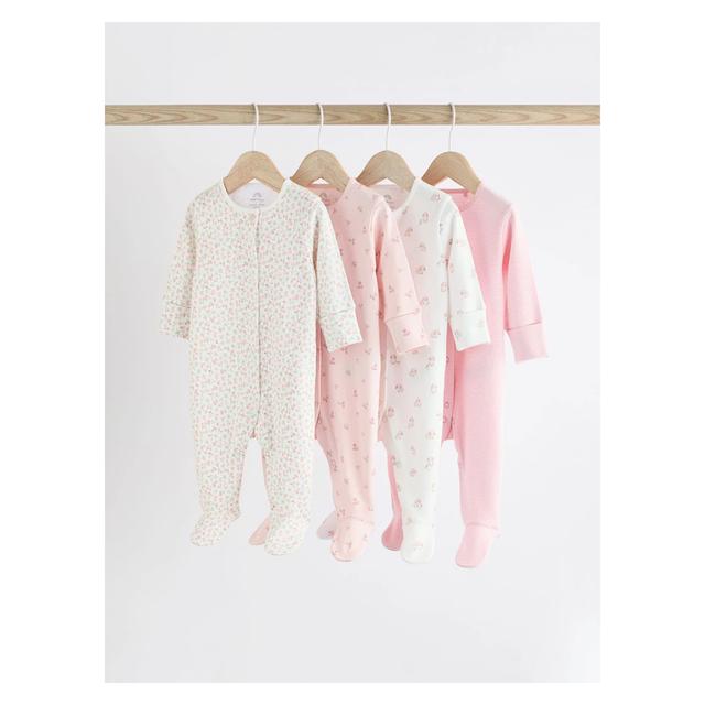 Next - Pink Sleepsuits Baby Long Sleeve - 4 Pack - 6-9 months