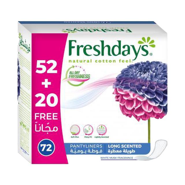 Freshdays - Pantyliners Long Scented - 72 Pcs
