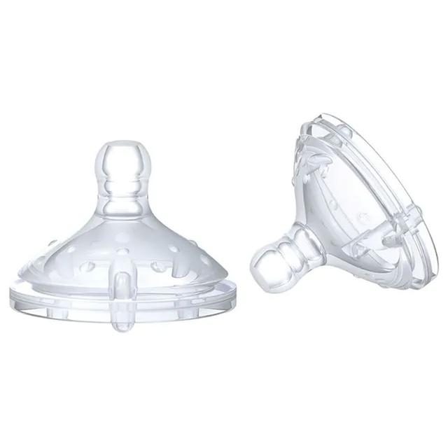 Nuby - Anti colic Soft Flex Silicone Nipple 2 pcs - Triple Flow