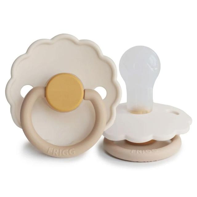 FRIGG - Daisy Baby Pacifier Round Silicone - Size1 - 0-6m - Chamomile
