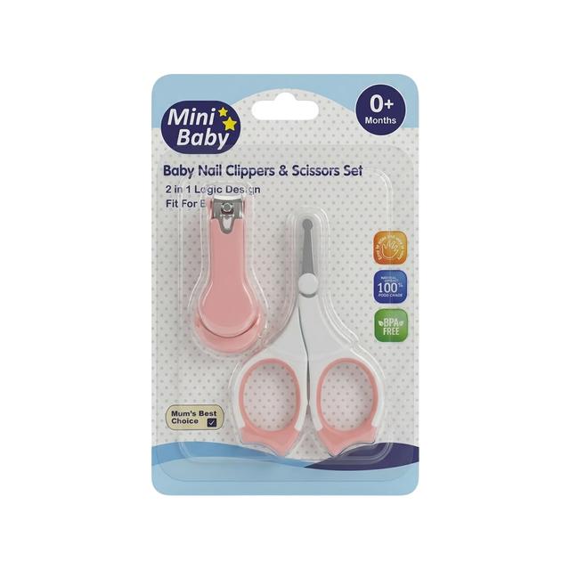 Mini Baby - Baby Nail Clippers & Scissors Set - Pink