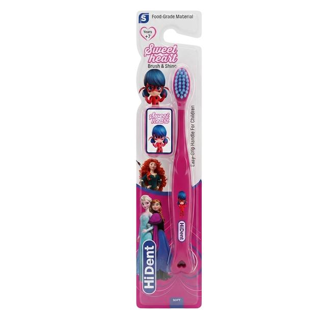 HiDent - Sweet heart Teethbrush Soft - 7+y - Pink