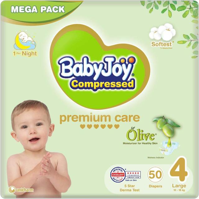 BabyJoy - Olive Diapers Jampo -Number 4 Large - 50Pcs - 10 - 18 kg