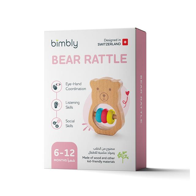Bimbly - Wooden Rattle Toy - Bear