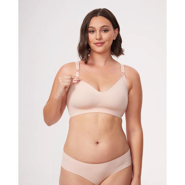 Momcozy - Ultra Soft Seamless Nursing Bra - Beige - S
