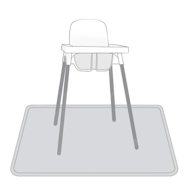 BapronBaby - Splash Mat - Solid Light Grey Minimalist - 6+ months