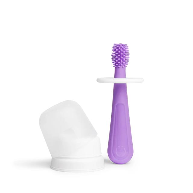 Ubbi - Silicone Training Toothbrushes Set - 6+m - Purple