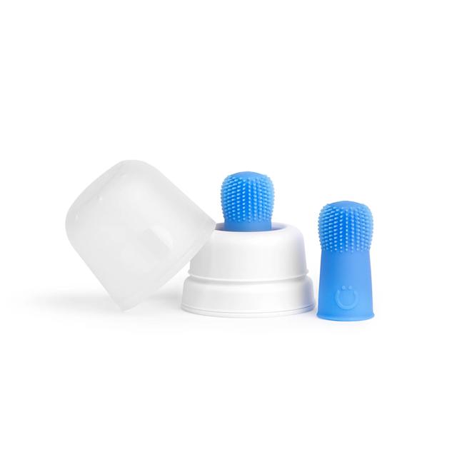 Ubbi - Silicone Finger Toothbrushes With Case - 6+m - Blue
