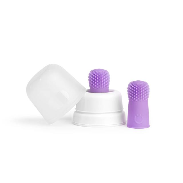 Ubbi - Silicone Finger Toothbrushes With Case - 6+m - Purple
