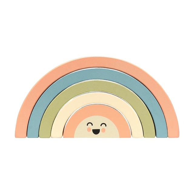 Pearhead - Wooden Rainbow Stacking Toy - 12+m