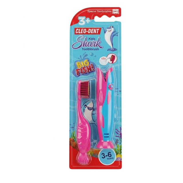 Cleo-Dent - Toothbrush Kids Shark - 3+y - Pink