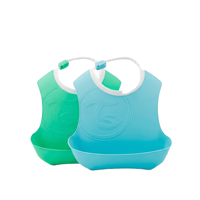 Twistshake - Soft Bib ×2 - 4+m - Blue&Green