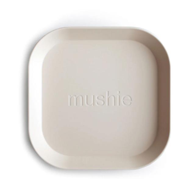 Mushie - ivory Collection - Square Dinnerware Plates - Set of 2