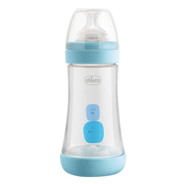 Chicco - Perfect 5 Feeding Bottle 240ml Medium Flow 2m+ Silicone- Pink