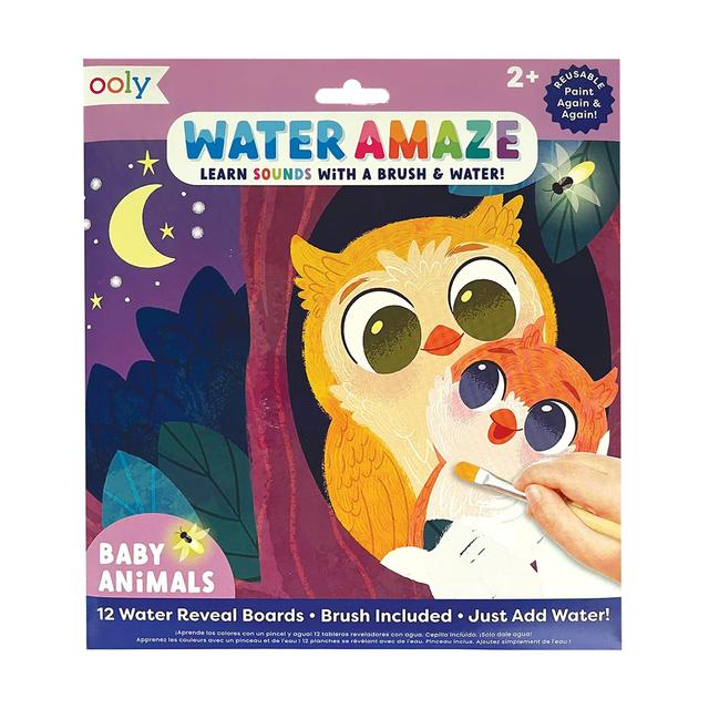 OOLY - Water Amaze Learn Sounds With Abrush & Water - Baby Animals - 12 Pcs