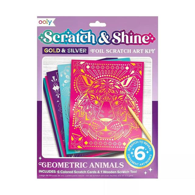 OOLY - Strach & Shin Foil Scratch Art Kit - Animals