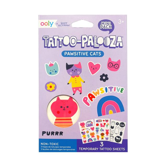OOLY - Tattoo-Palooza Mini Pack - 3 Sheets - Pawsitive Cats
