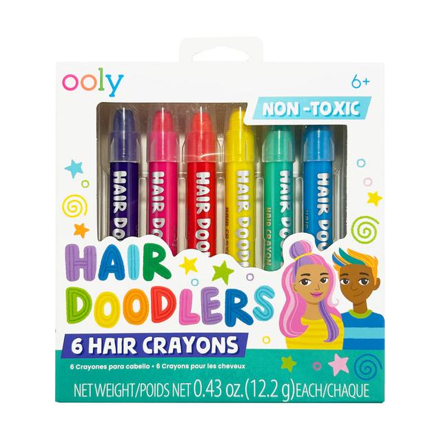 OOLY - Hair Doodlers Crayons - 6 Colors - 6+y