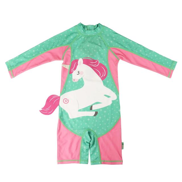 Zoocchini - Toddler Rash Guard One Piece Swimsuit - Unicorn - 12-24m