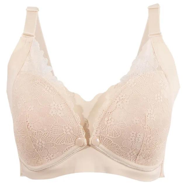 Okus - Pretty Lace Maternity & Nursing Bra - Beige - Small