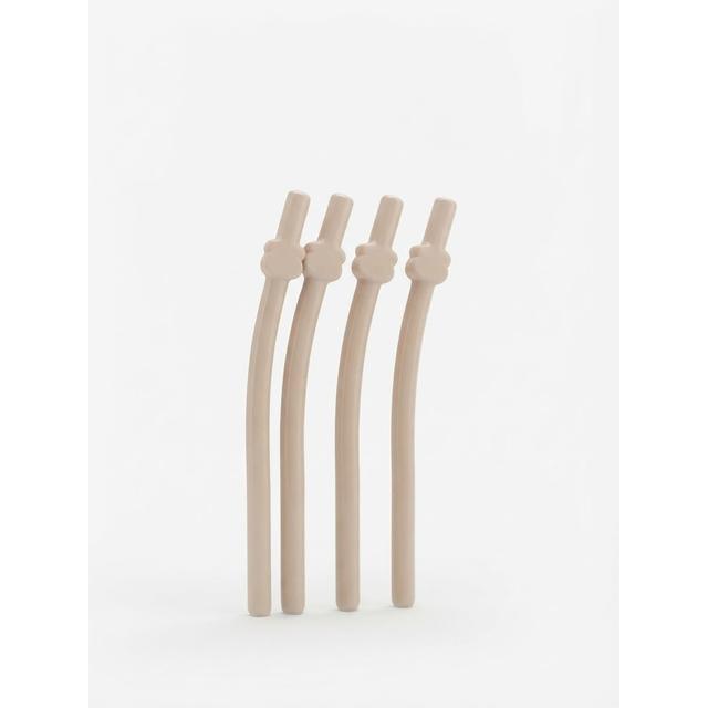 BabyJem - Silicone Straws - 4Pcs - beige