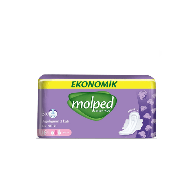 Molped - Classic Thick Absorbs 3X Long - 16 Pads
