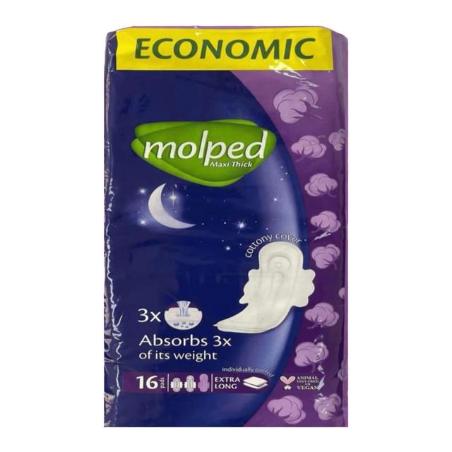 Molped - Maxi Thick Absorbs 3X Extra Long - 16 Pads