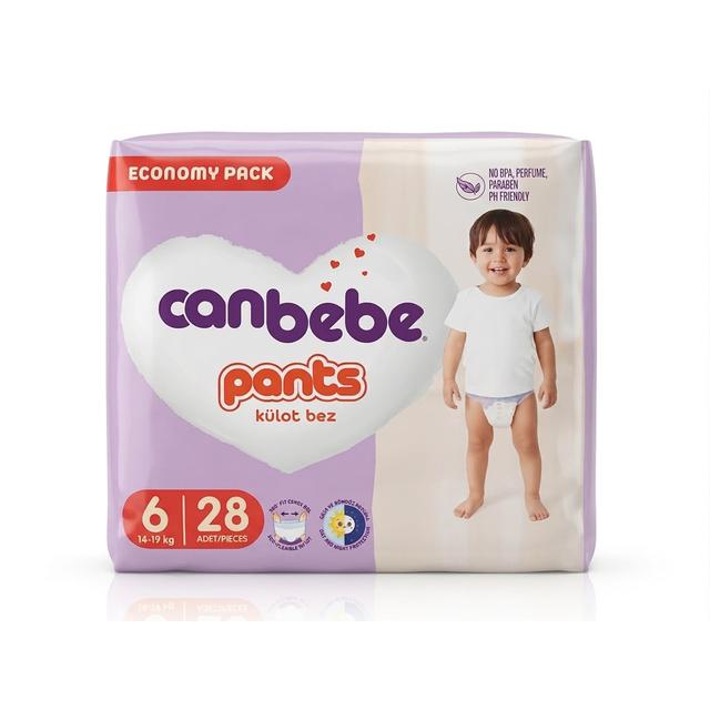 Canbebe - Number 6 -Baby Pants Diapers Economy Pack, 14 - 19 kg- 28 Diapers