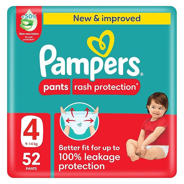 Pampers - Mega Rash Protection Pants Size 4 - 9-14 kg - 52 Diapers