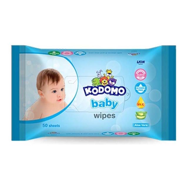Kodomo - Baby Wipes Aloe Vera 50Psc - Blue