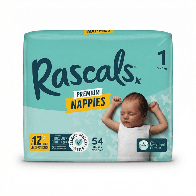 Rascals - Diapers Premium Nappies N1 (3-5kg) - 54pcs