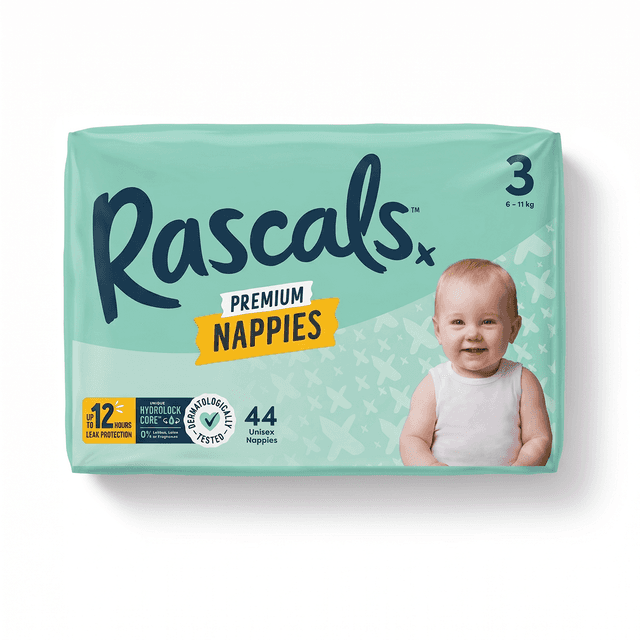 Rascals - Diapers Premium Nappies N3 (6-11kg) - 44pcs