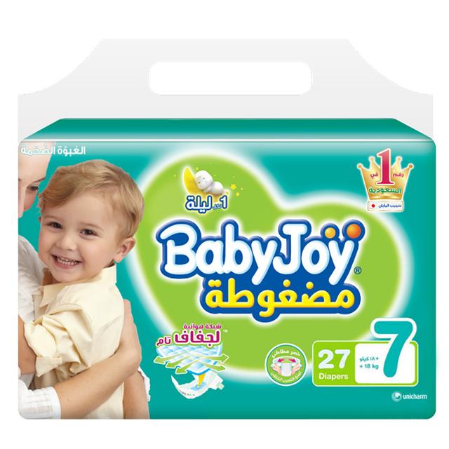 BabyJoy Number 7 - Junior Tape 3XL Diaper Pack, 18+kg - 27 Diapers