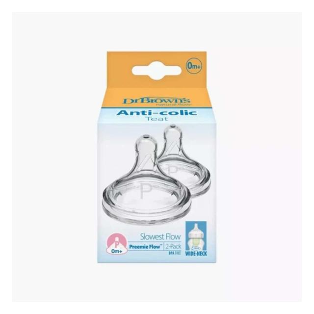 Dr. Browns - Preemie flow Wide-Neck Silicone Options+ Nipple 2pcs