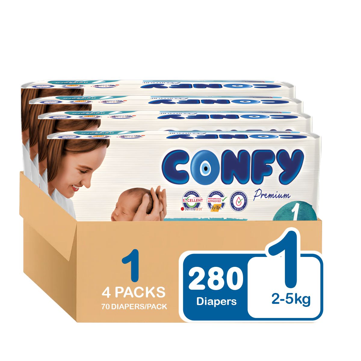 Confy - Box Economy Premium Jumbo - Number 1 - 2-5kg - 280Pcs