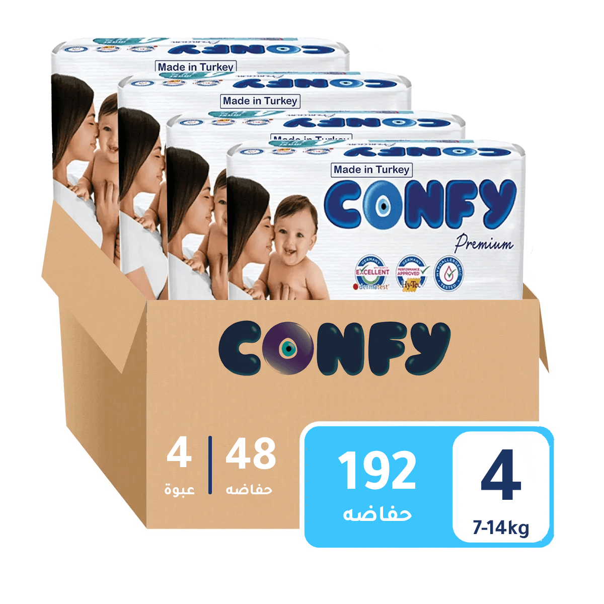 Confy - Box Economy Premium Jumbo - Number 4 - 7-14kg - 192Pcs