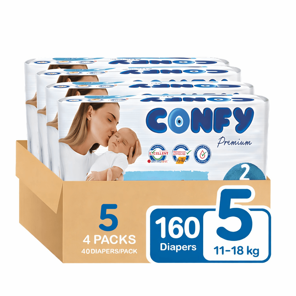 Confy - Box Economy Premium Jumbo - Number 5 - 11-18kg - 160Pcs