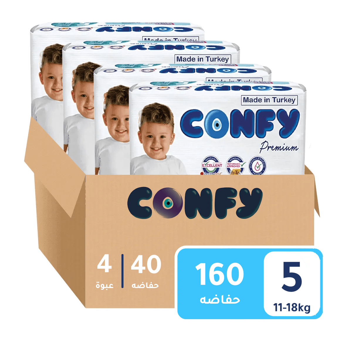 Confy - Box Economy Premium Jumbo - Number 5 - 11-18kg - 160Pcs