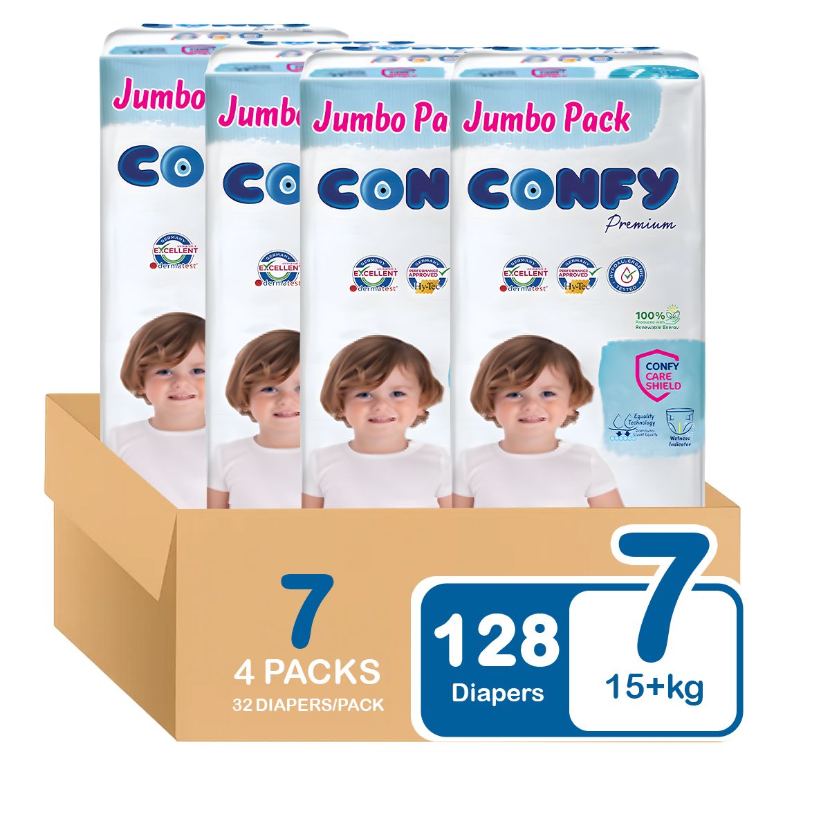 Confy - Box Economy Premium Jumbo - Number 7 - 17+kg - 128Pcs