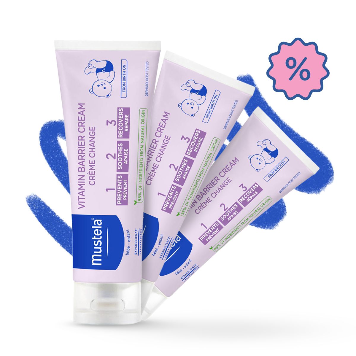 Mustela - Vitamin Barrier Cream Triple Pack