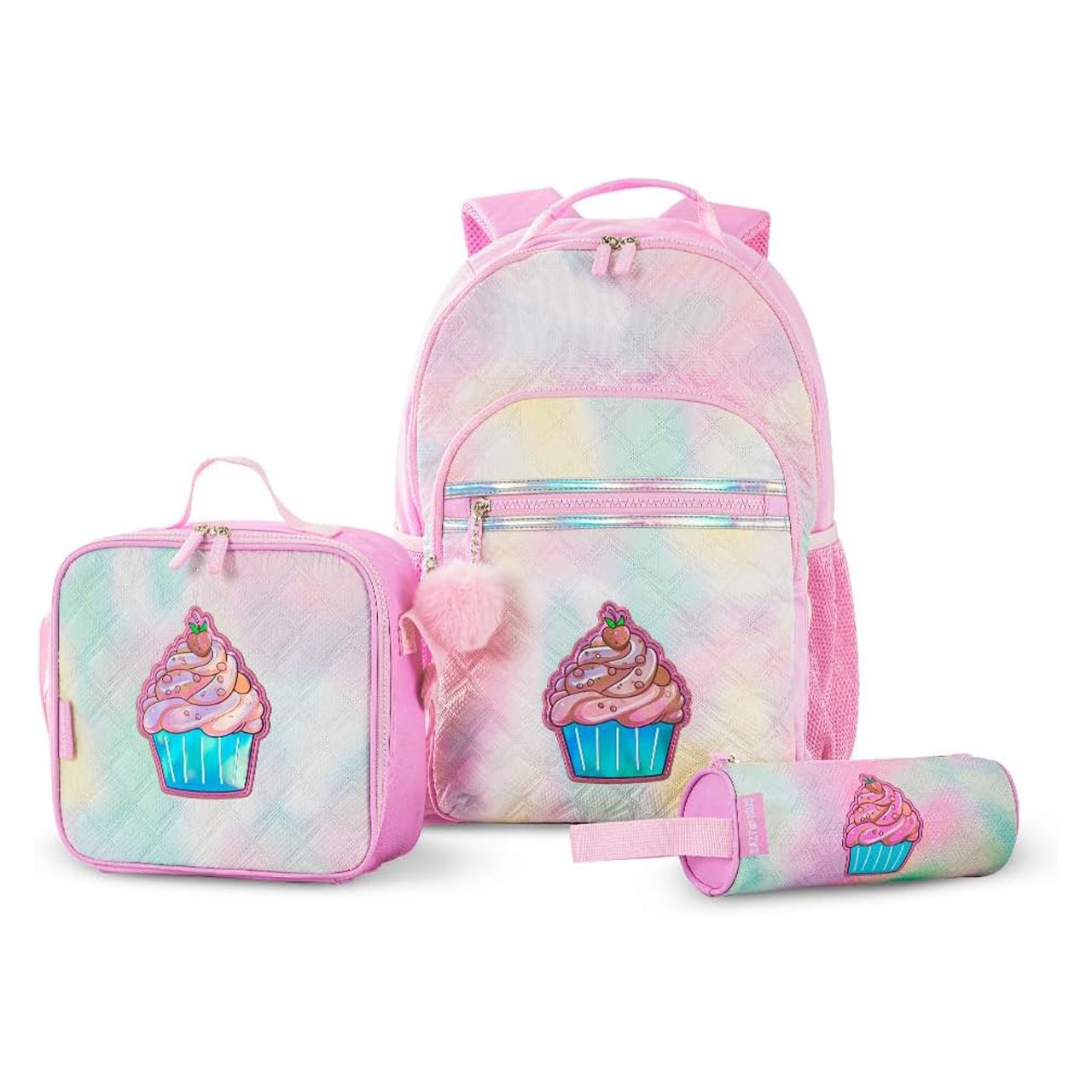 Eazy Kids - Set of 3 Backpack With Lunch Bag and Pencil Case - Sugar Pop Pink