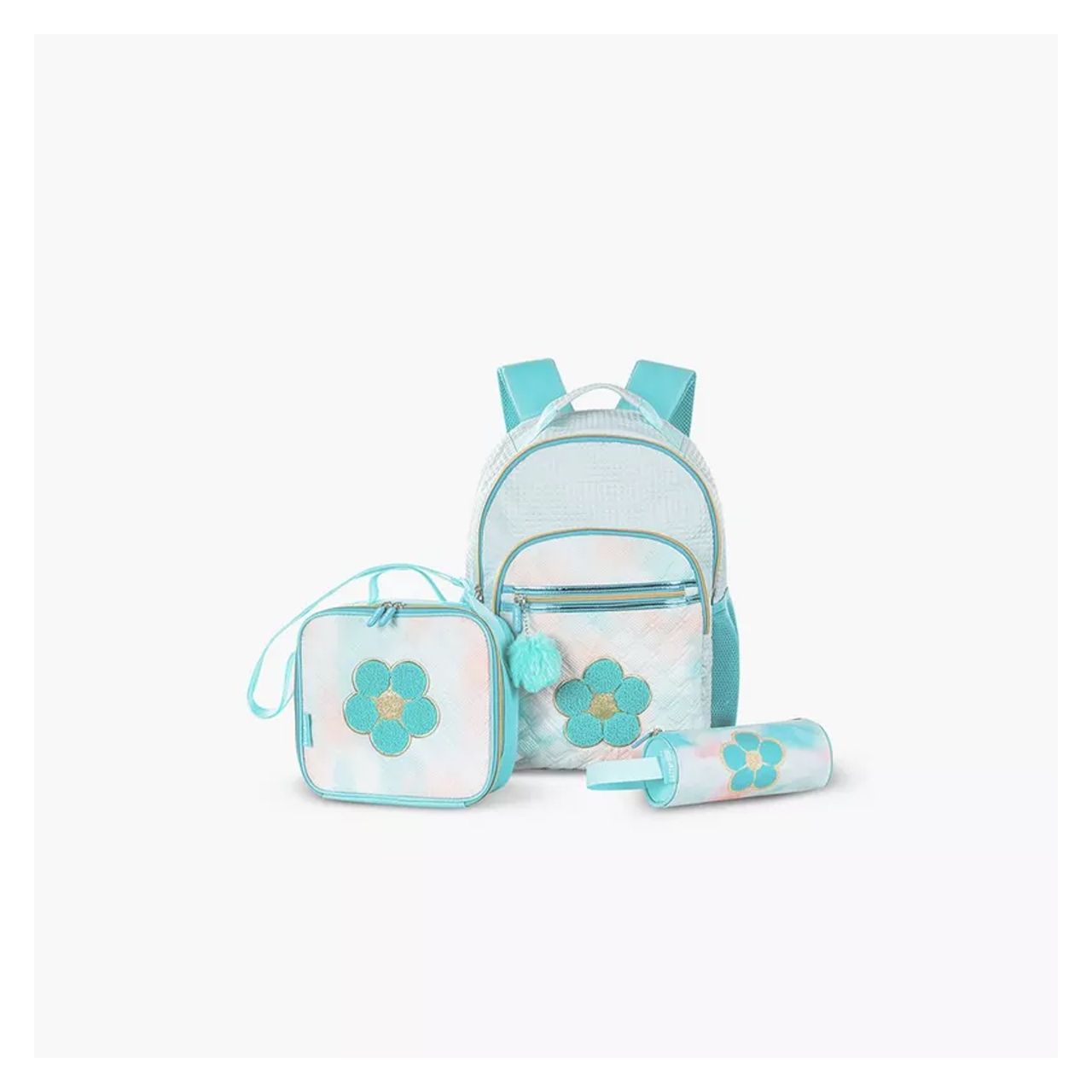 Eazy Kids - Set of 3 Backpack With Lunch Bag and Pencil Case - Flora Green